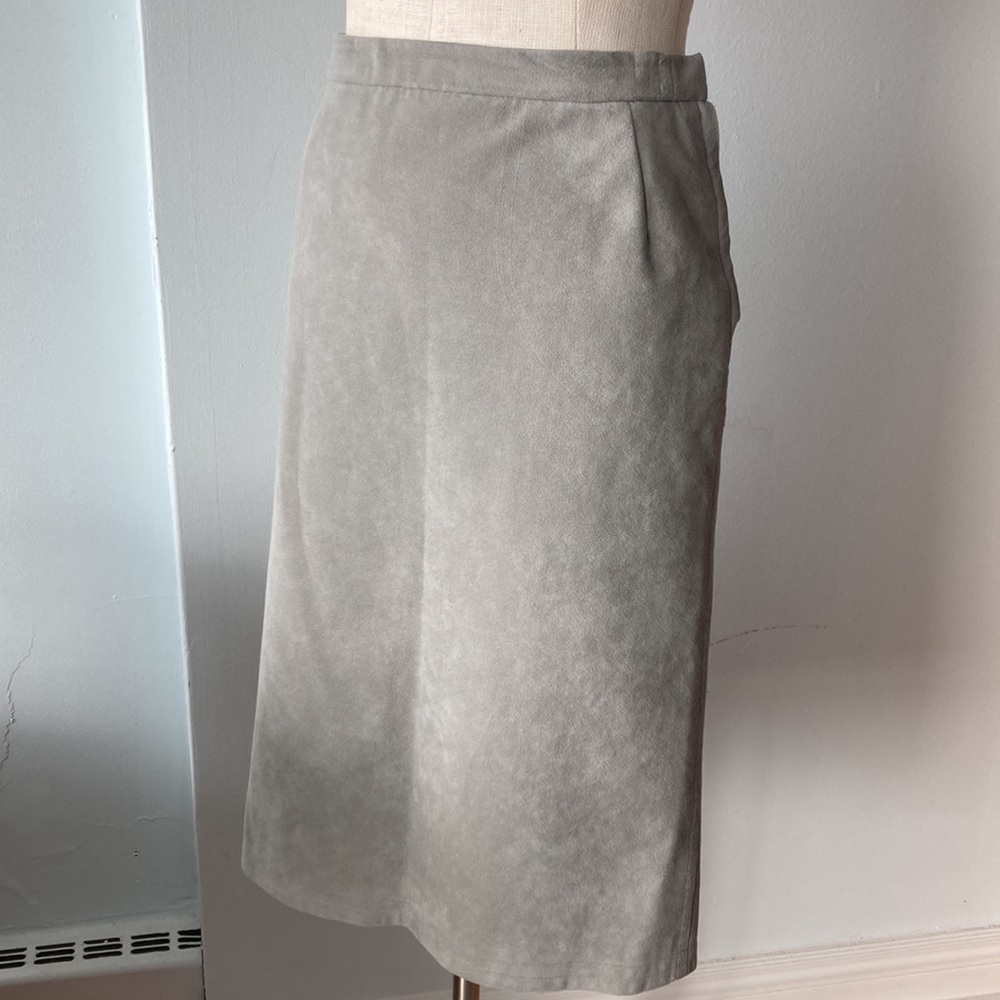 Grey vintage ultra suede pencil skirt medium
